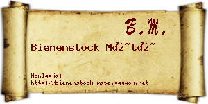 Bienenstock Máté névjegykártya